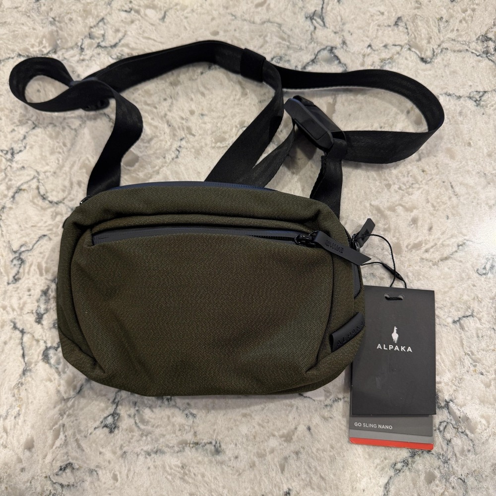 Alpaka Go Sling Nano Bag Crossbody Sling Olive Green Weatherproof Travel